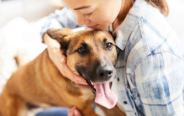 Woman and dog